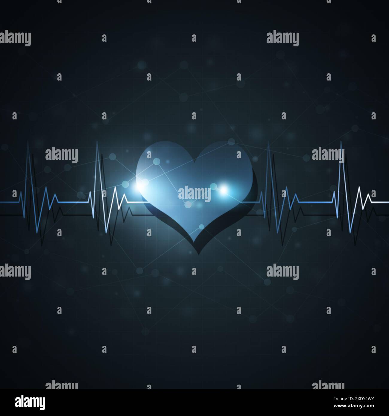 Herz-pulsierenden Rhythmus Graph abstrakte dunklen Hintergrund Stockfoto