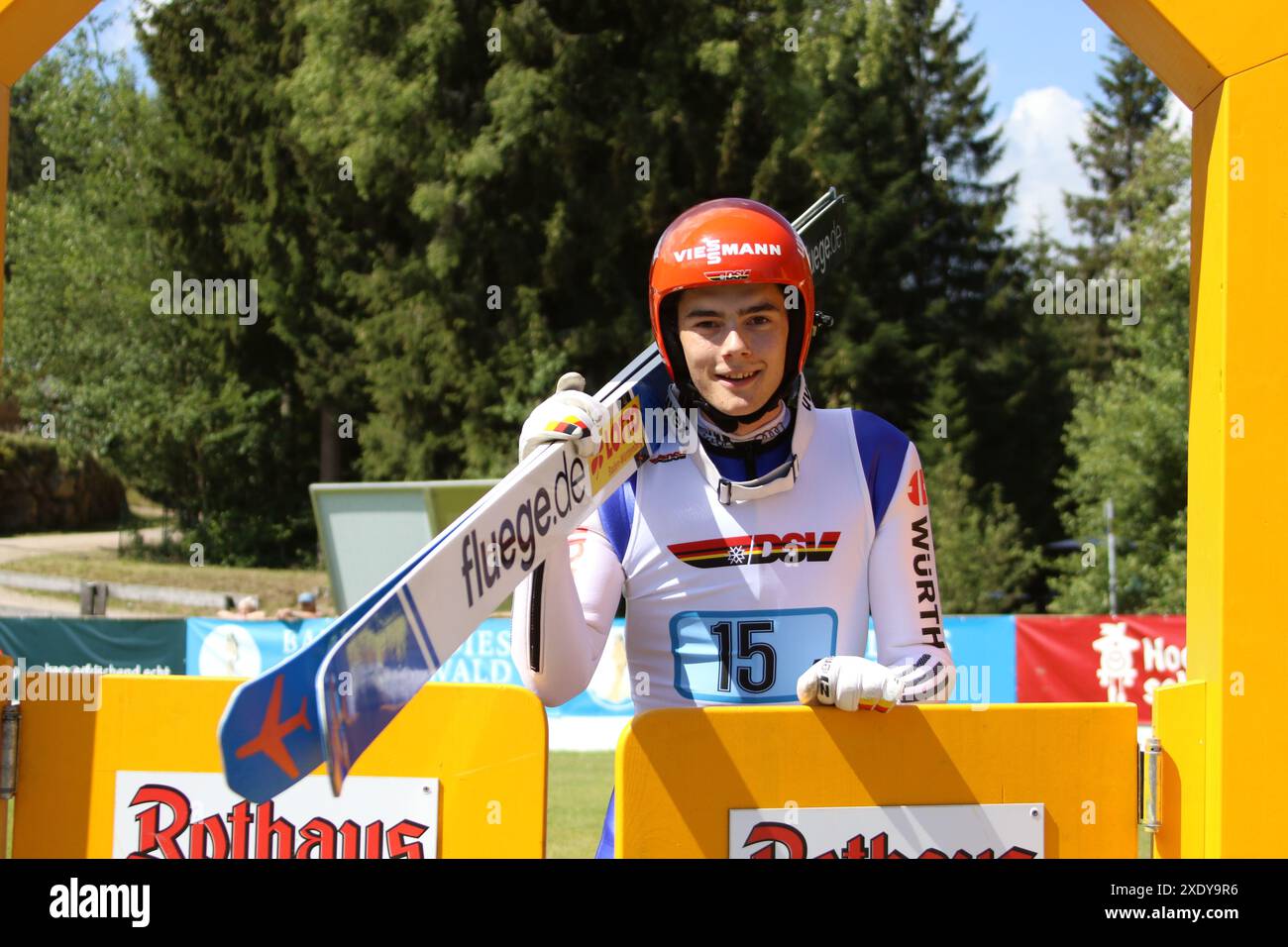 Teamwettbewerb Skisprung DM 2018 Hinterzarten Stockfoto