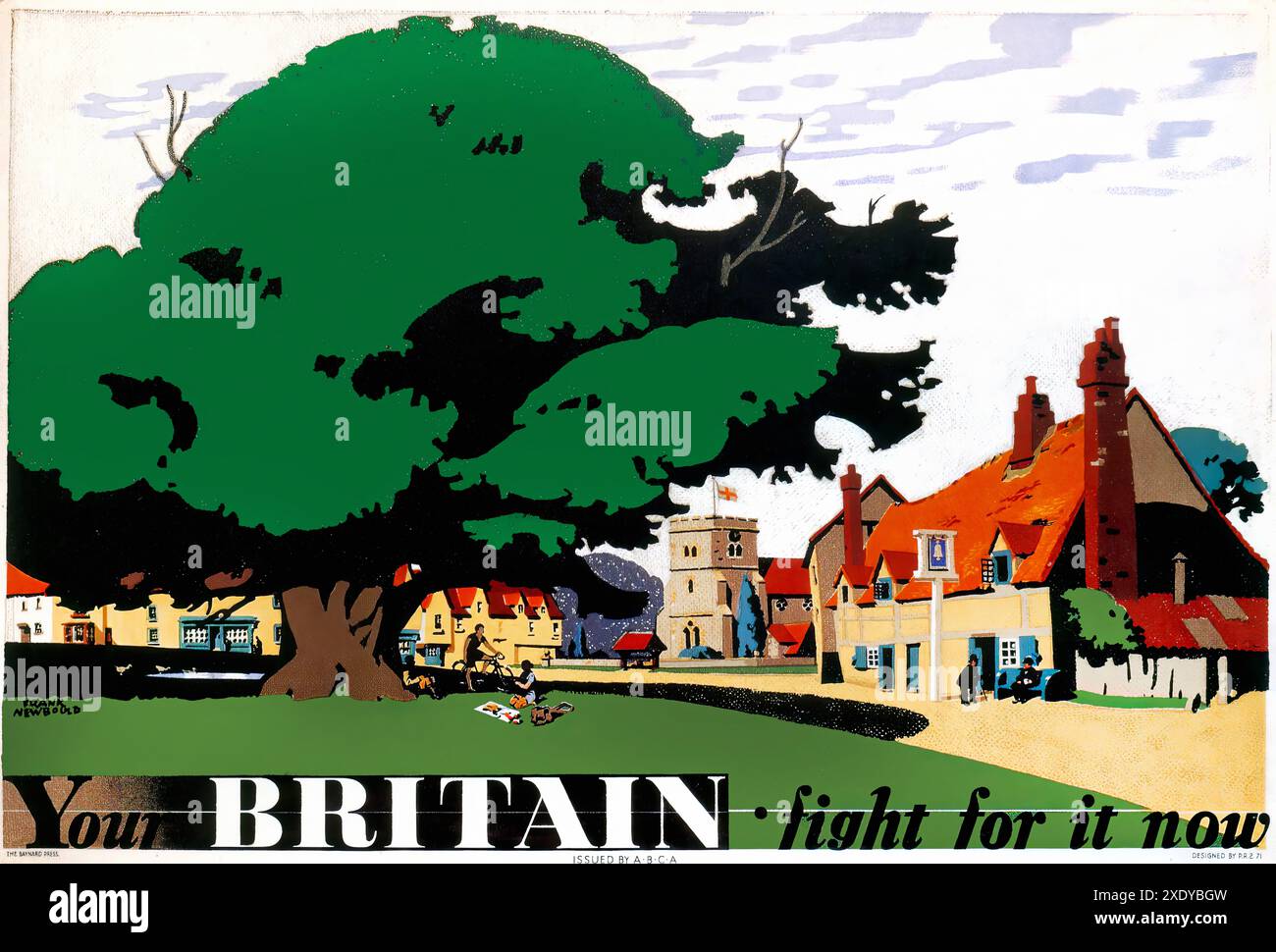 NEWBOULD Frank - Your Britain Fight for IT Now 1942 - Plakat mit Vintage-Illustration Stockfoto