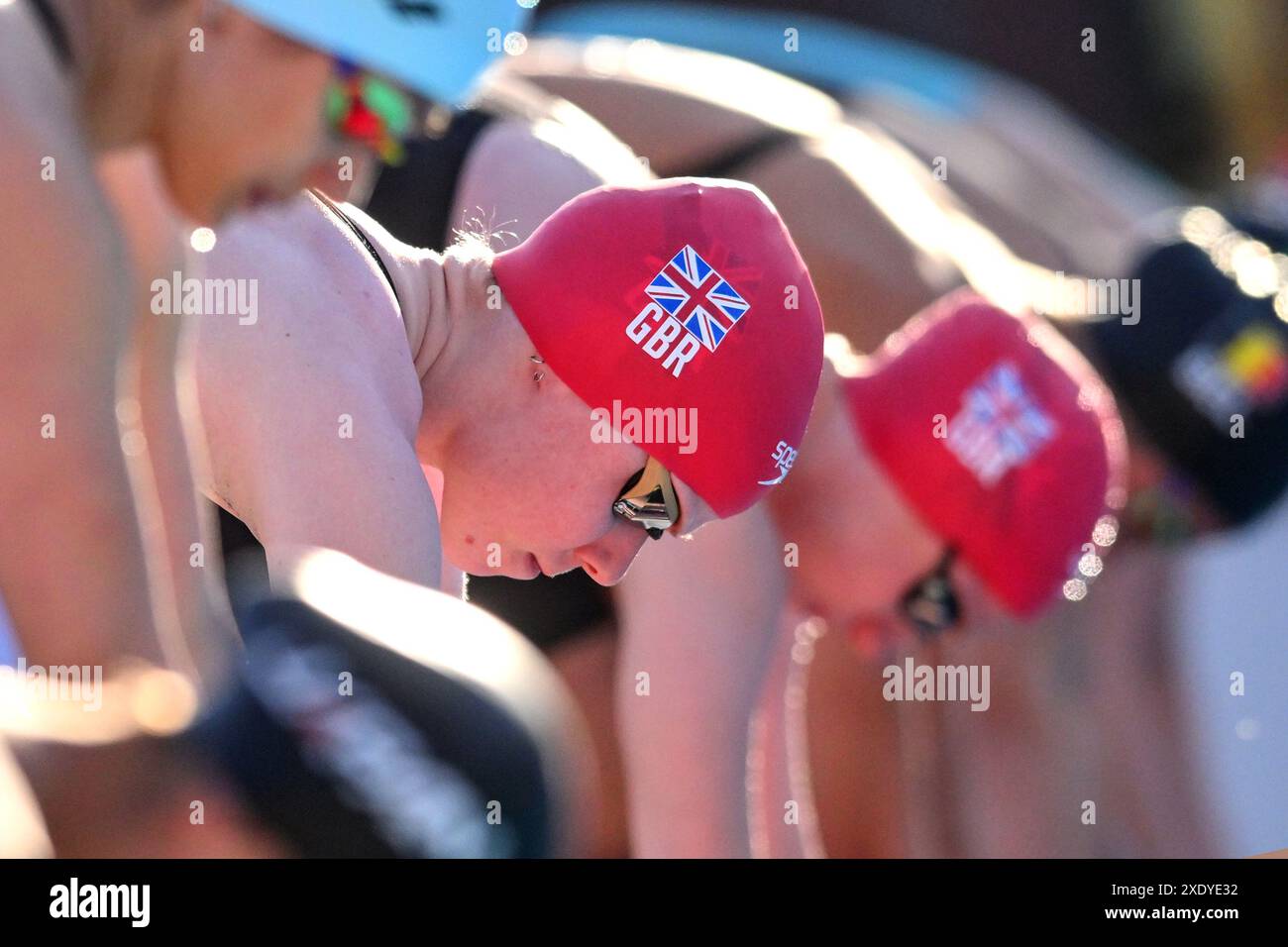 Laura Kathleen Stephens aus Großbritannien tritt am 23. Juni 2024 im Finale der 200-m-Schmetterlingsfrauen während des 60. Settecolli Schwimmtreffens im stadio del Nuoto in Rom (Italien) an. Stockfoto