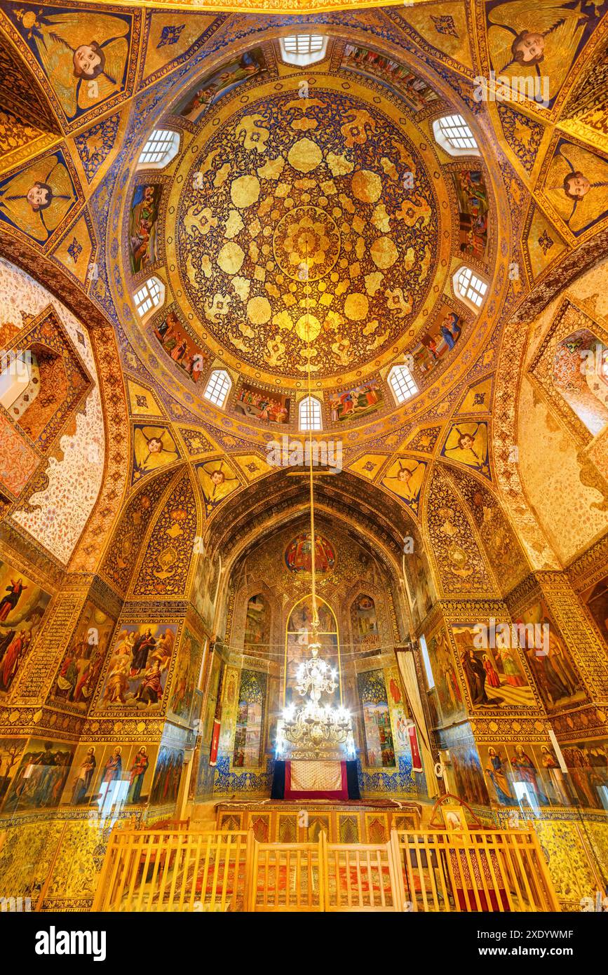 Isfahan, Iran - 24. Oktober 2018: Wunderbares Inneres der Bedkhem-Kirche im Stadtteil New Julfa. Stockfoto