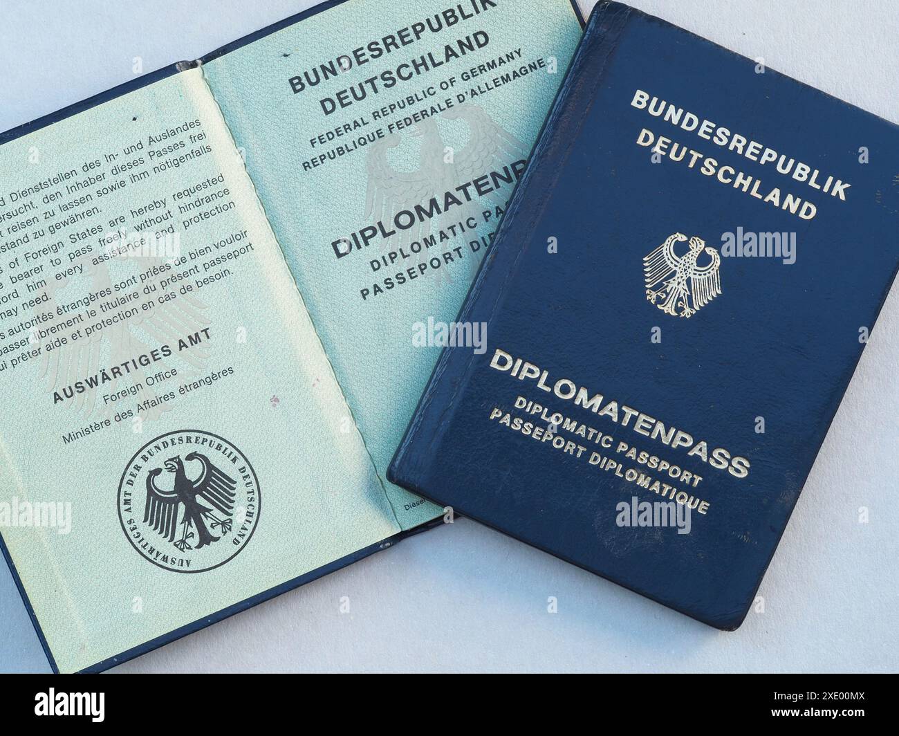 Diplomatenpass der Bundesrepublik Deutschland Stockfoto