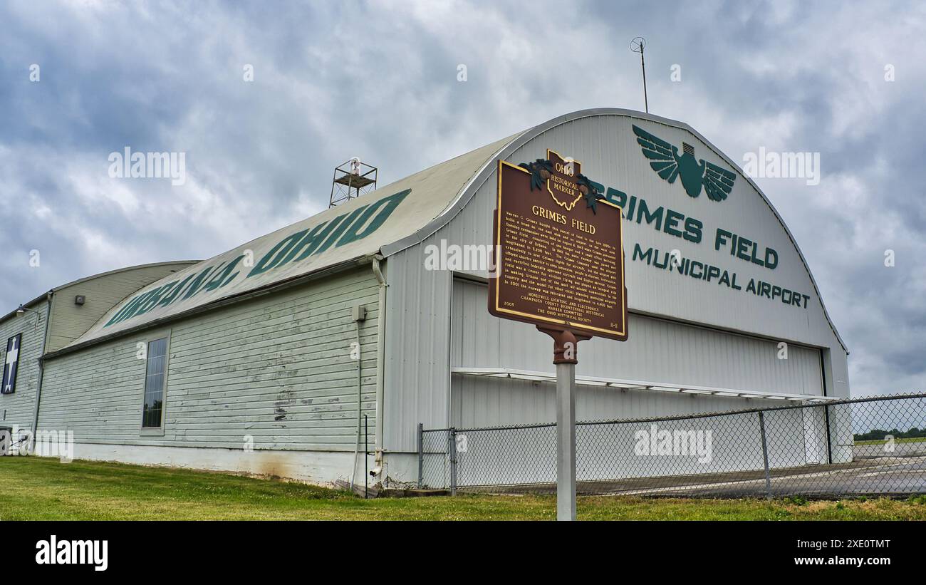 Der Grimes Municipal Airport in Urbana Ohio ist ein Flughafen für die allgemeine Luftfahrt im Champaign County. USA 2024 Stockfoto