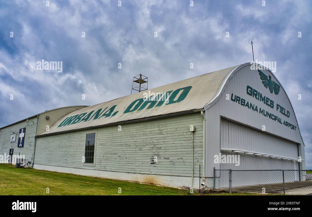 Der Grimes Municipal Airport in Urbana Ohio ist ein Flughafen für die allgemeine Luftfahrt im Champaign County. USA 2024 Stockfoto