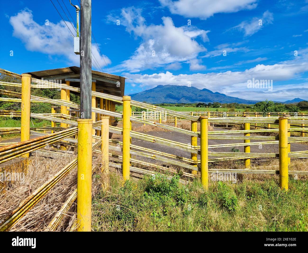 Panama, Provinz Chiriqui, Korral für Rodeos, mit Panoramablick Stockfoto
