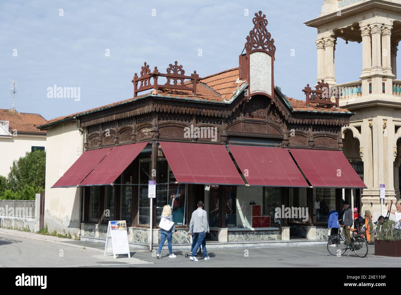 Viareggio ist der berühmte Ferienort an der Küste des Ligurischen Meeres. Provinz Lucca Toskana Region Ital Stockfoto