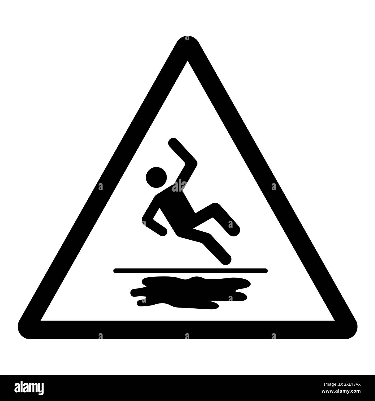 Rutschig Wenn Nass Symbol Schild, Vektorillustration, Isoliert Auf Weißem Hintergrund Etikett. EPS10 Stockfoto