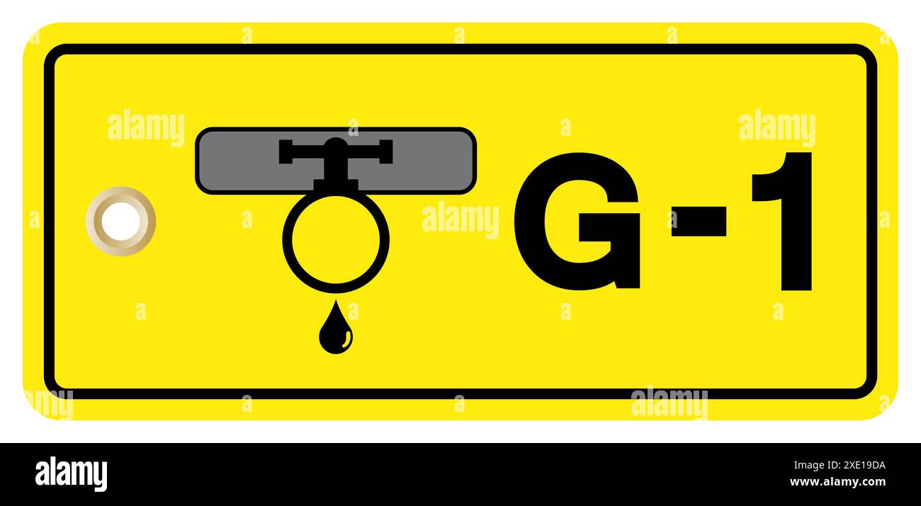G-1 Gas Tag Etikett Symbol Schild, Vektor-Illustration, Isolieren auf weißem Hintergrund. EPS10 Stockfoto