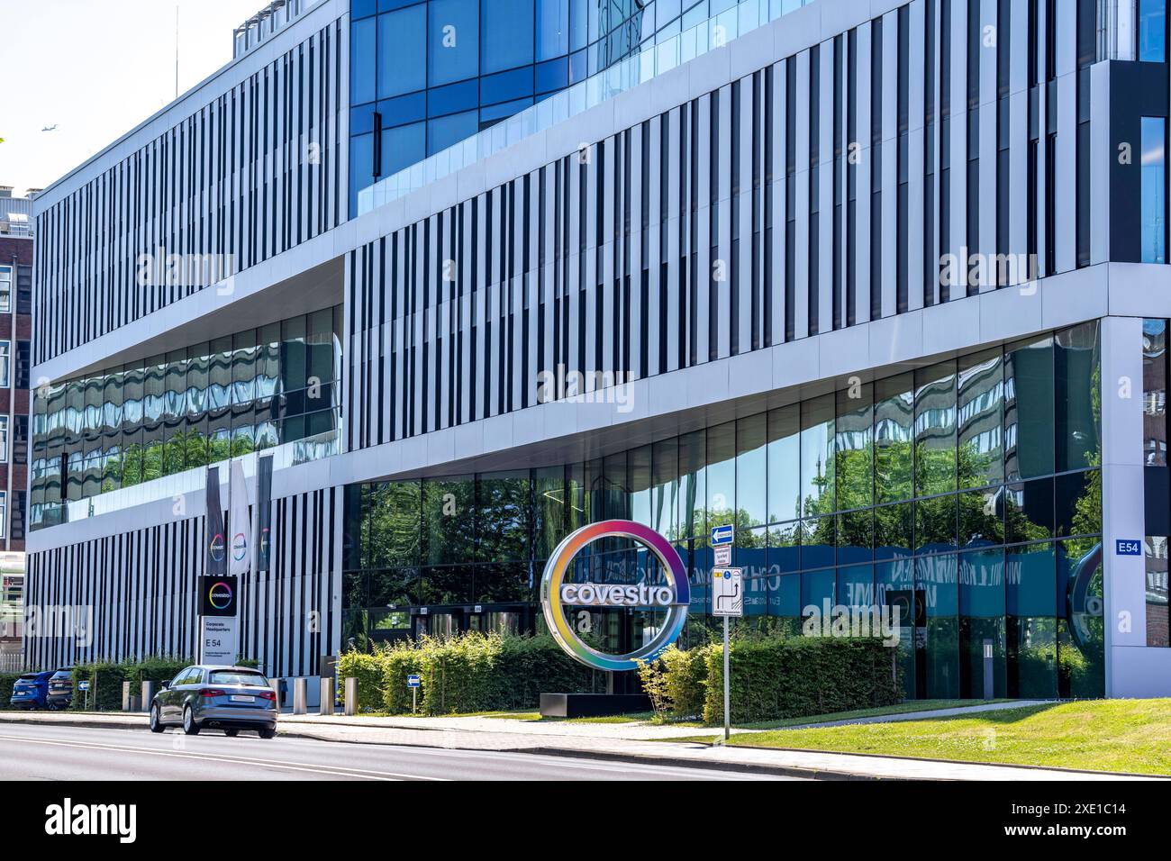 Unternehmenszentrale der Covestro AG in Leverkusen, am Chempark, NRW, Deutschland Covestro *** Unternehmenszentrale der Covestro AG in Leverkusen, im Chempark, NRW, Deutschland Covestro Stockfoto