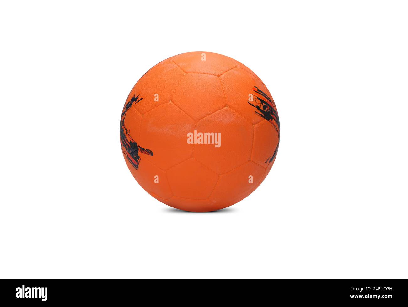 Fußball oder Fußball auf isoliert auf weißem Hintergrund Stockfoto