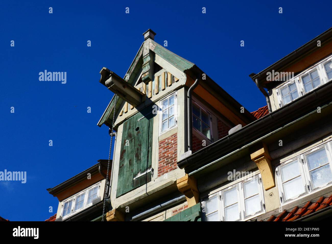 Giebelkran in Lauenburg, Deutschland Stockfoto