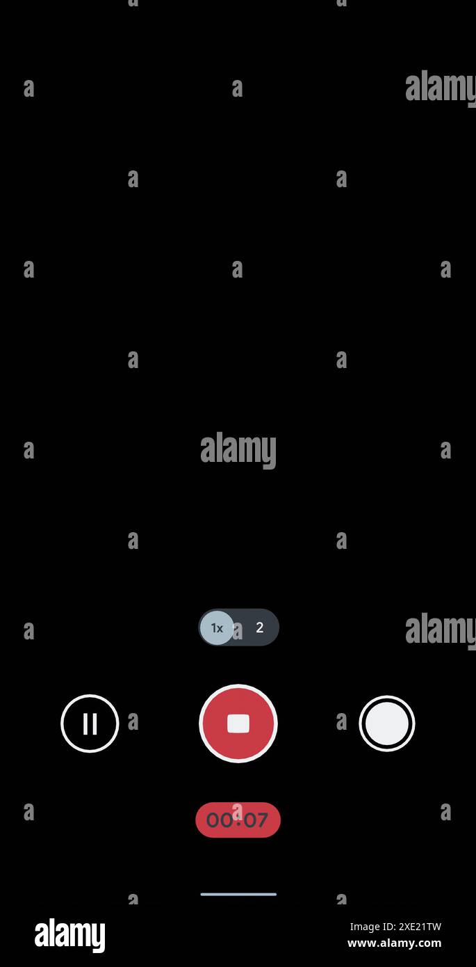 Bildschirmüberlagerung der Videokamera des Smartphones Stockfoto