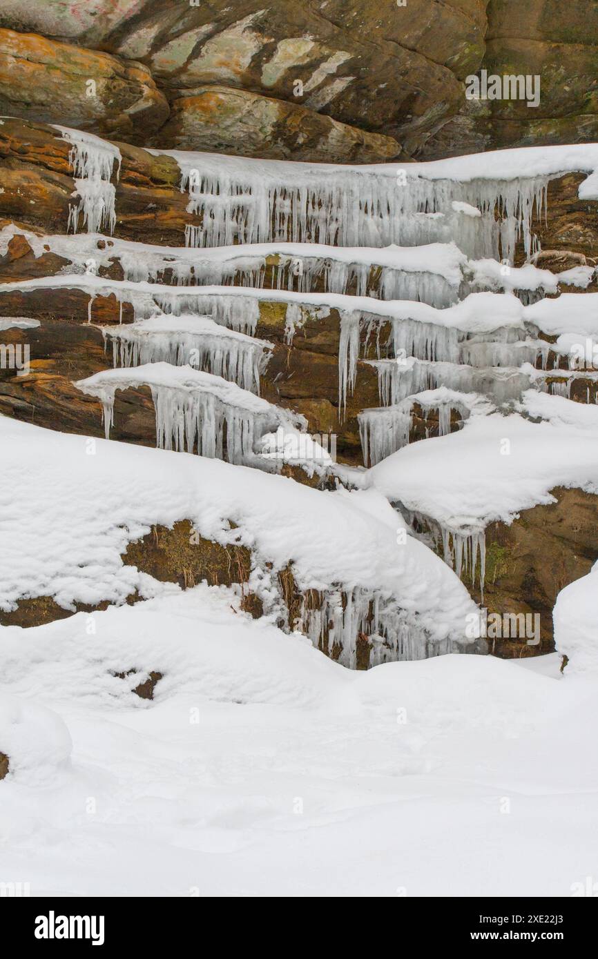 Grafitti Falls, Beach City Wildlife Area, Dundee, Ohio Stockfoto