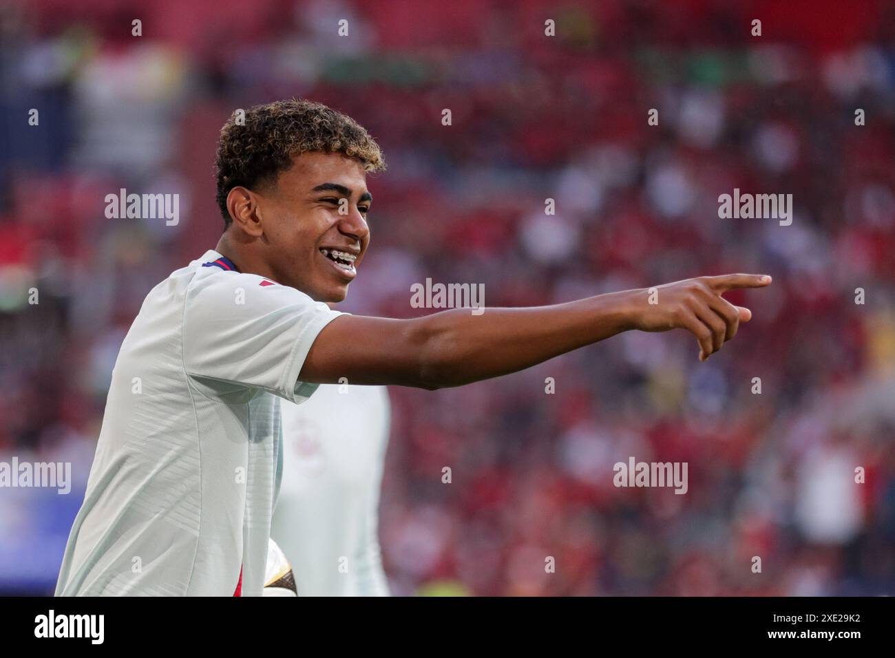 Lamine Yamal aus Spanien wurde beim Spiel der UEFA EURO 2024 zwischen