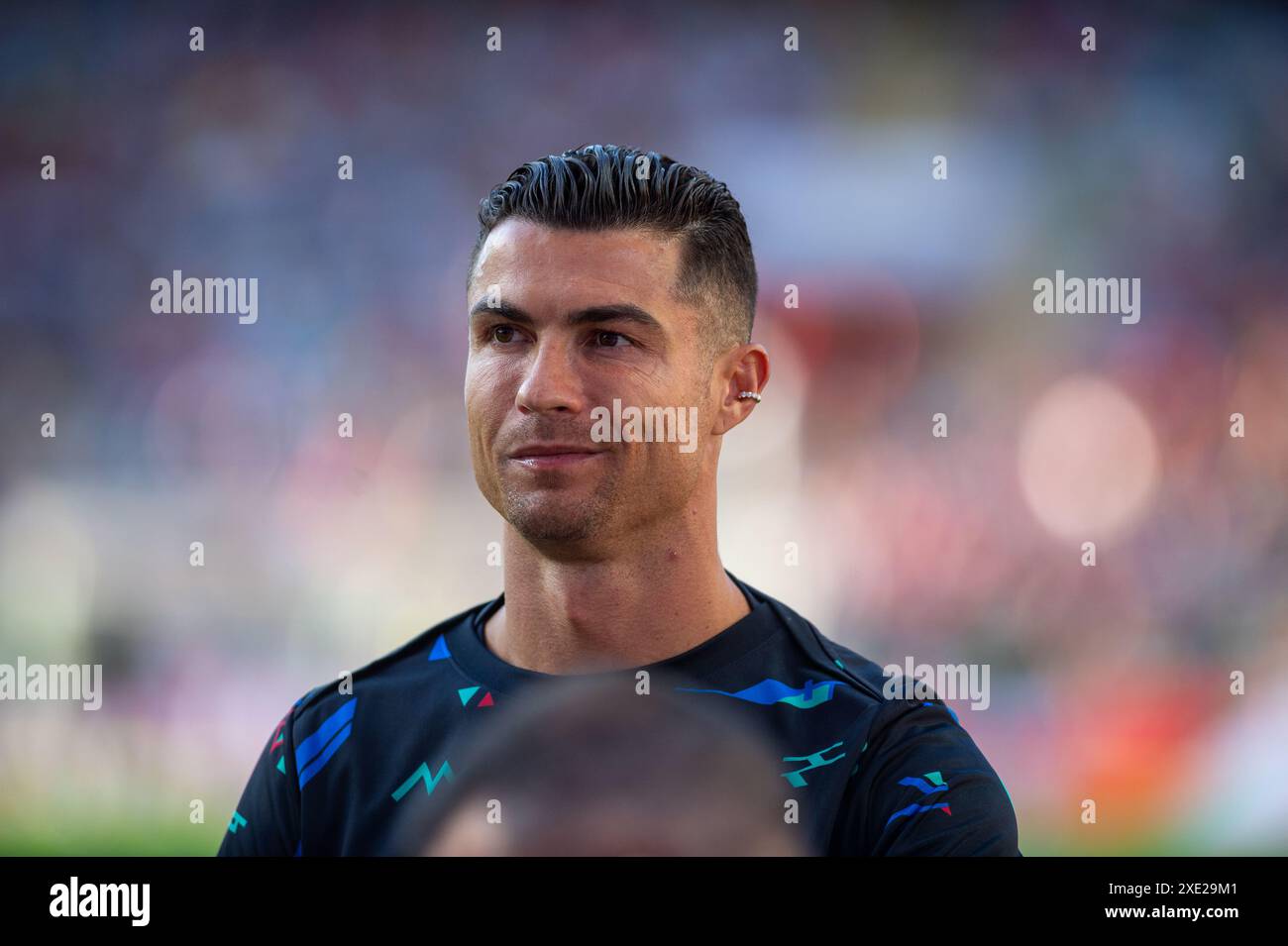 Cristiano Ronaldo bereitet sich für das Spiel gegen Irland auf Stockfoto