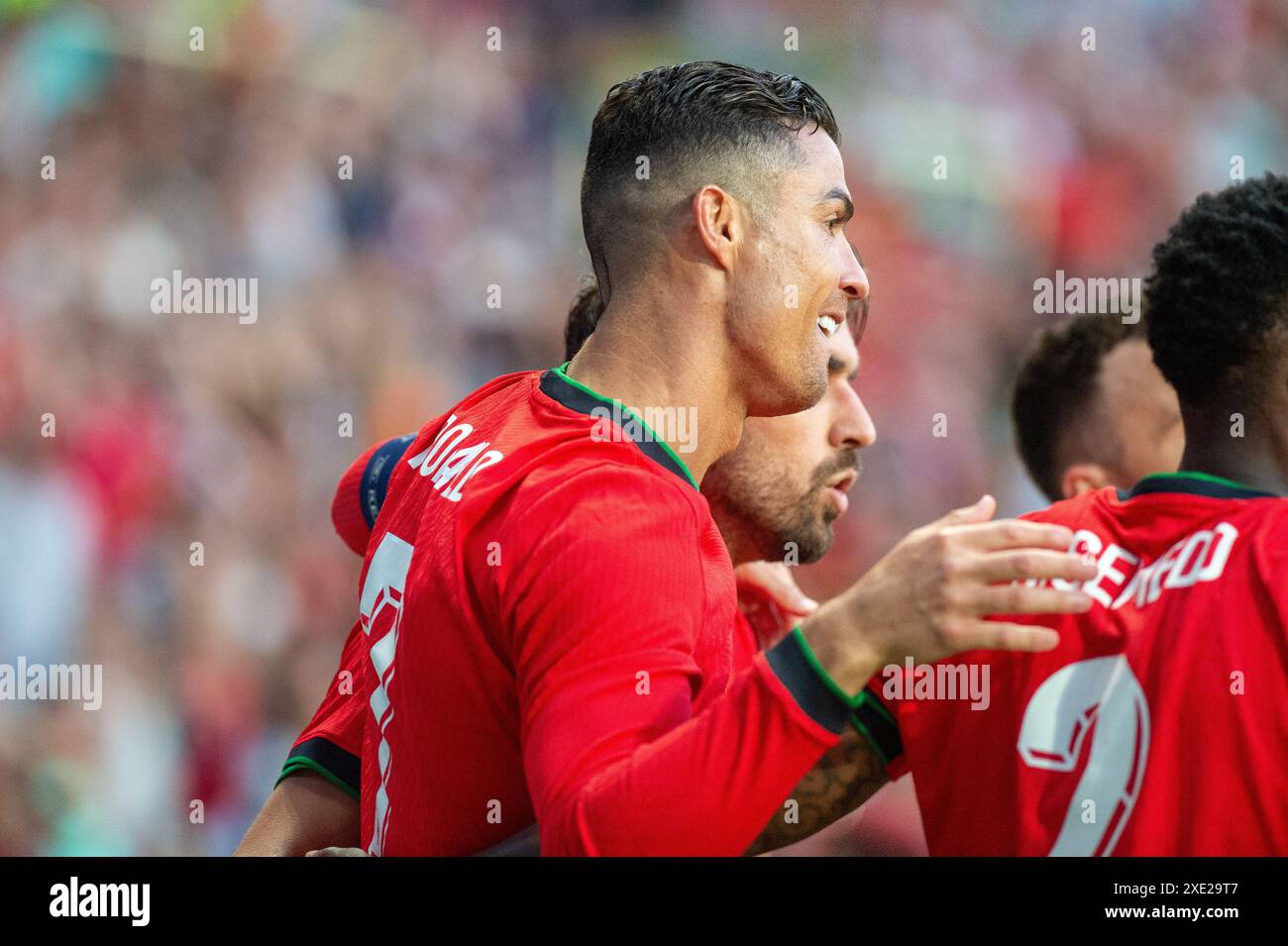 Cristiano Ronaldo feiert das Tor Stockfoto