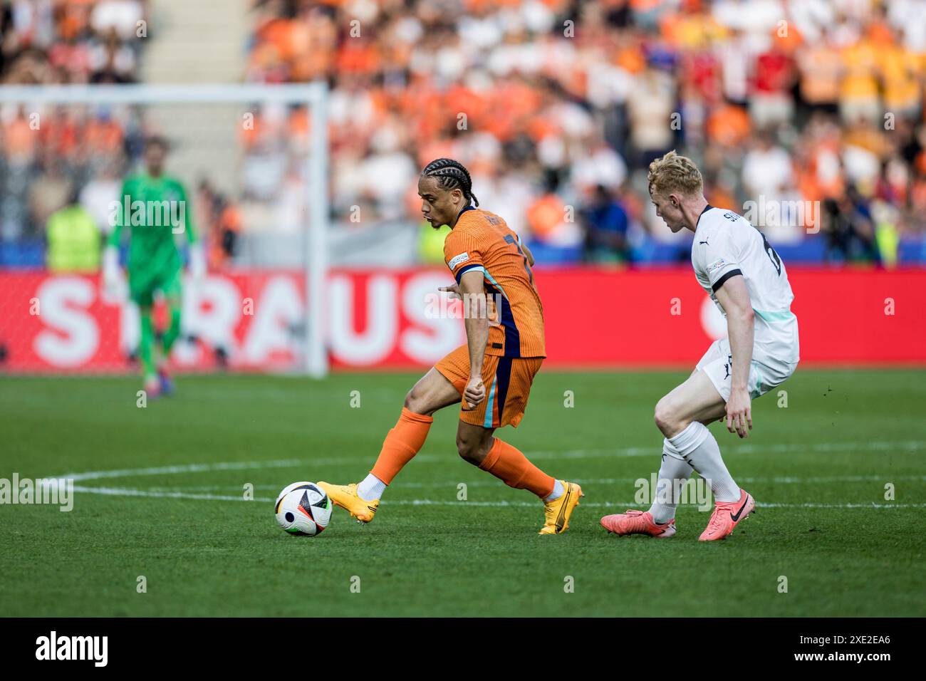 Berlin, Deutschland. Juni 2024. Xavi Simons (7) aus den Niederlanden war beim Spiel der UEFA Euro 2024 in der Gruppe D zwischen den Niederlanden und Österreich im Olympiastadion in Berlin zu sehen. Quelle: Gonzales Photo/Alamy Live News Stockfoto