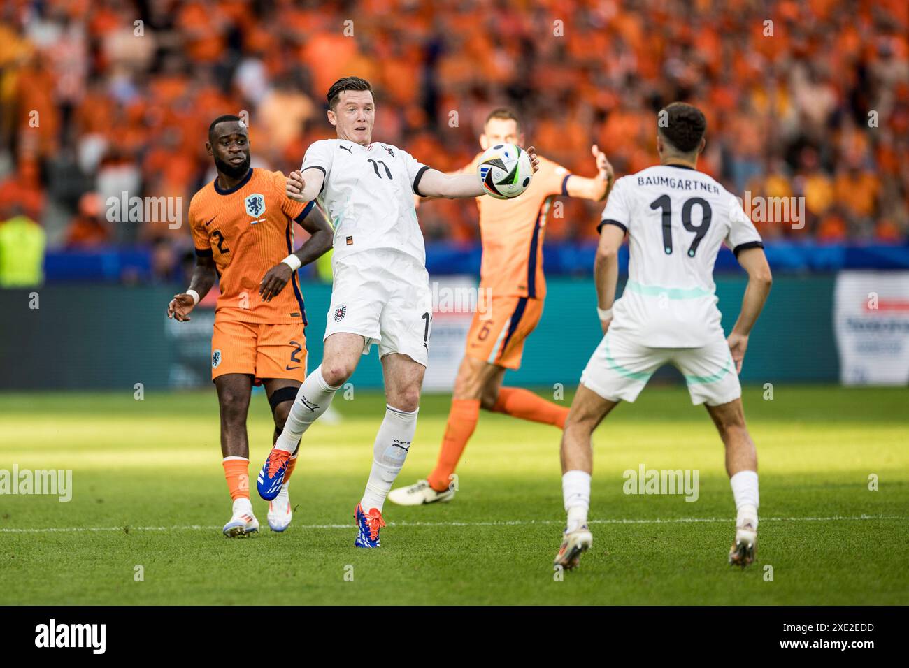 Berlin, Deutschland. Juni 2024. Michael Gregoritsch (11) aus Österreich war beim Spiel der UEFA Euro 2024 in der Gruppe D zwischen den Niederlanden und Österreich im Olympiastadion in Berlin zu sehen. Quelle: Gonzales Photo/Alamy Live News Stockfoto