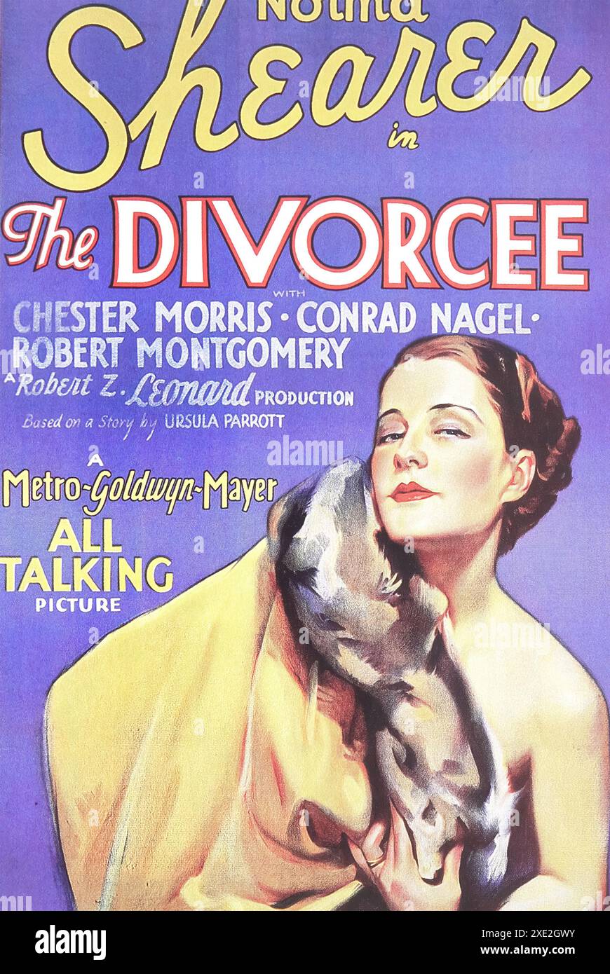 Viersen, Deutschland - 9. Mai. 2024: Offizielles Filmplakat aus dem Filmklassiker The Shivorcee mit Norma Shearer aus Hollywood Vorcode era1930 (Focus Stockfoto