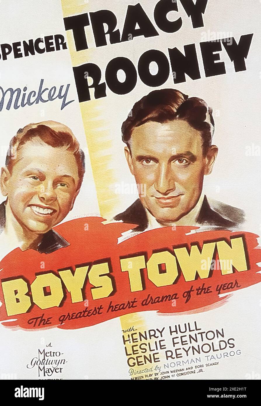 Viersen, Deutschland - 9. Mai. 2024: Offizielles Filmplakat aus dem Kinoklassiker Boys Town mit Spencer Mickey und Tracey Rooney aus 19 Stockfoto