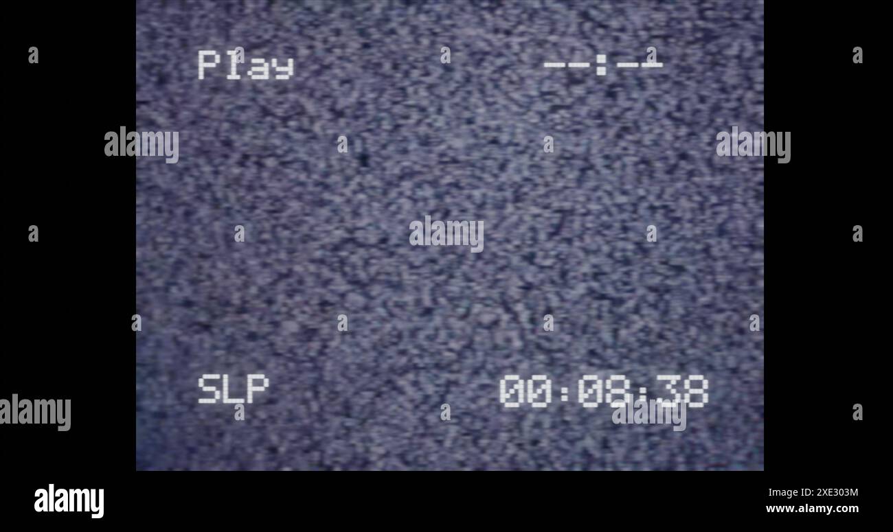 VHS-Video-Player-Bildschirm für Vintage-Effekt für crt-fernseher Stockfoto