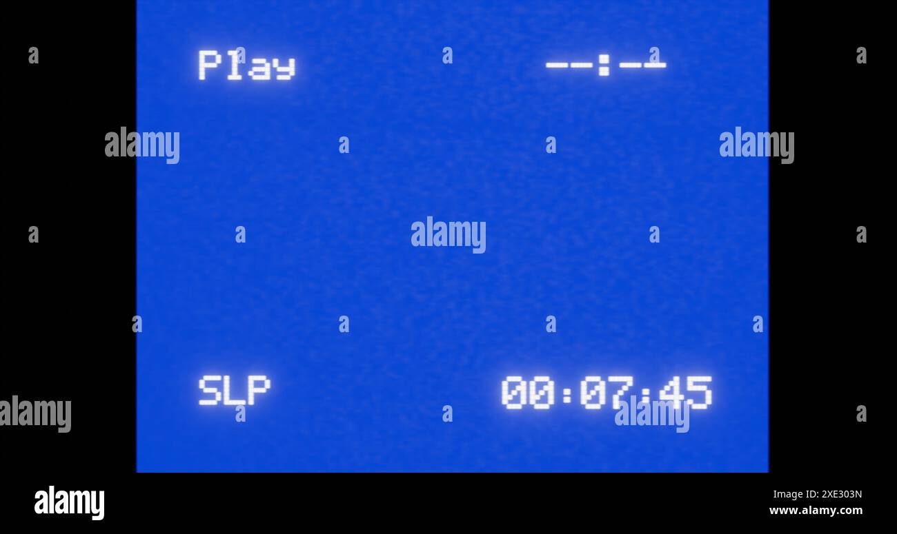 VHS-Video-Player-Bildschirm für Vintage-Effekt für crt-fernseher Stockfoto