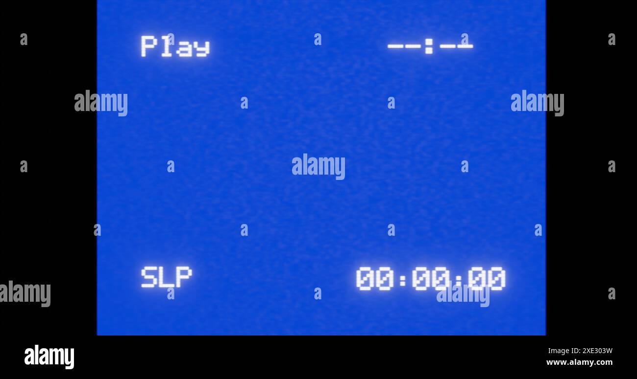 VHS-Video-Player-Bildschirm für Vintage-Effekt für crt-fernseher Stockfoto