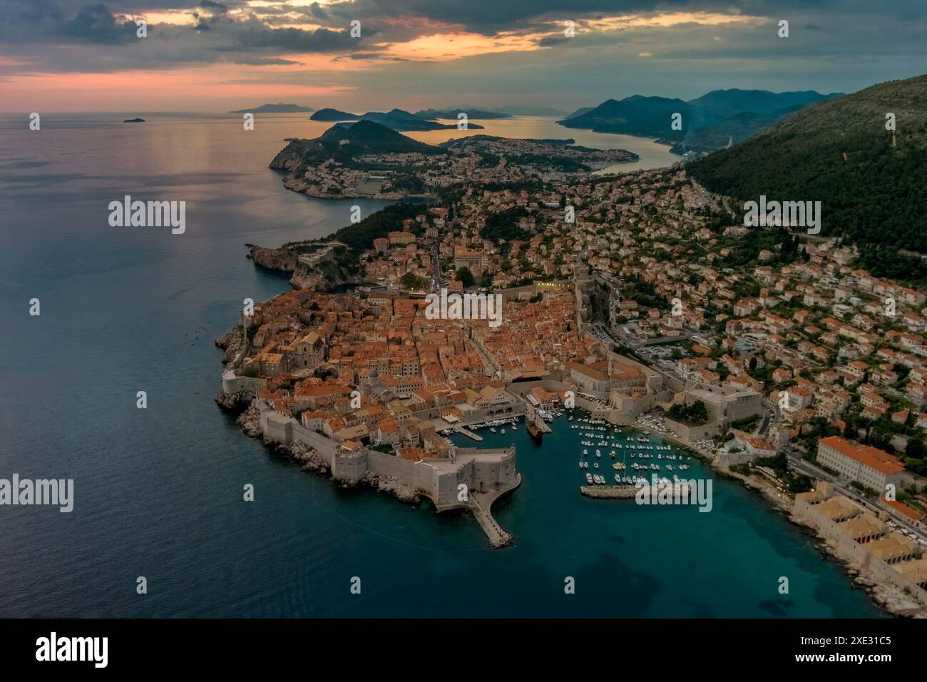 Luftaufnahme der Stadt Dubrovnik in Kroatien Stockfoto