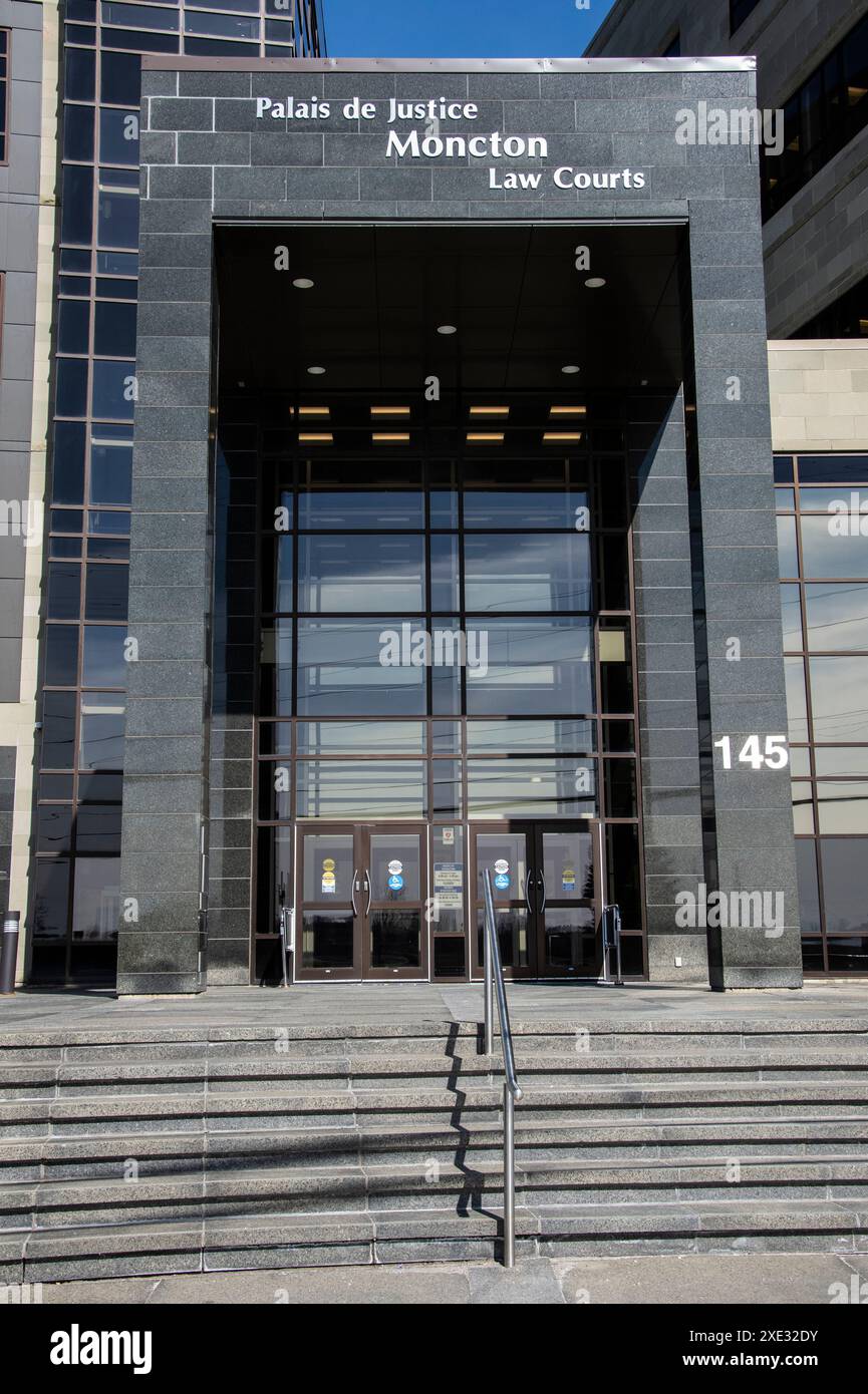 Gerichtsgebäude auf dem Assomption Blvd in der Innenstadt von Moncton, New Brunswick, Kanada Stockfoto