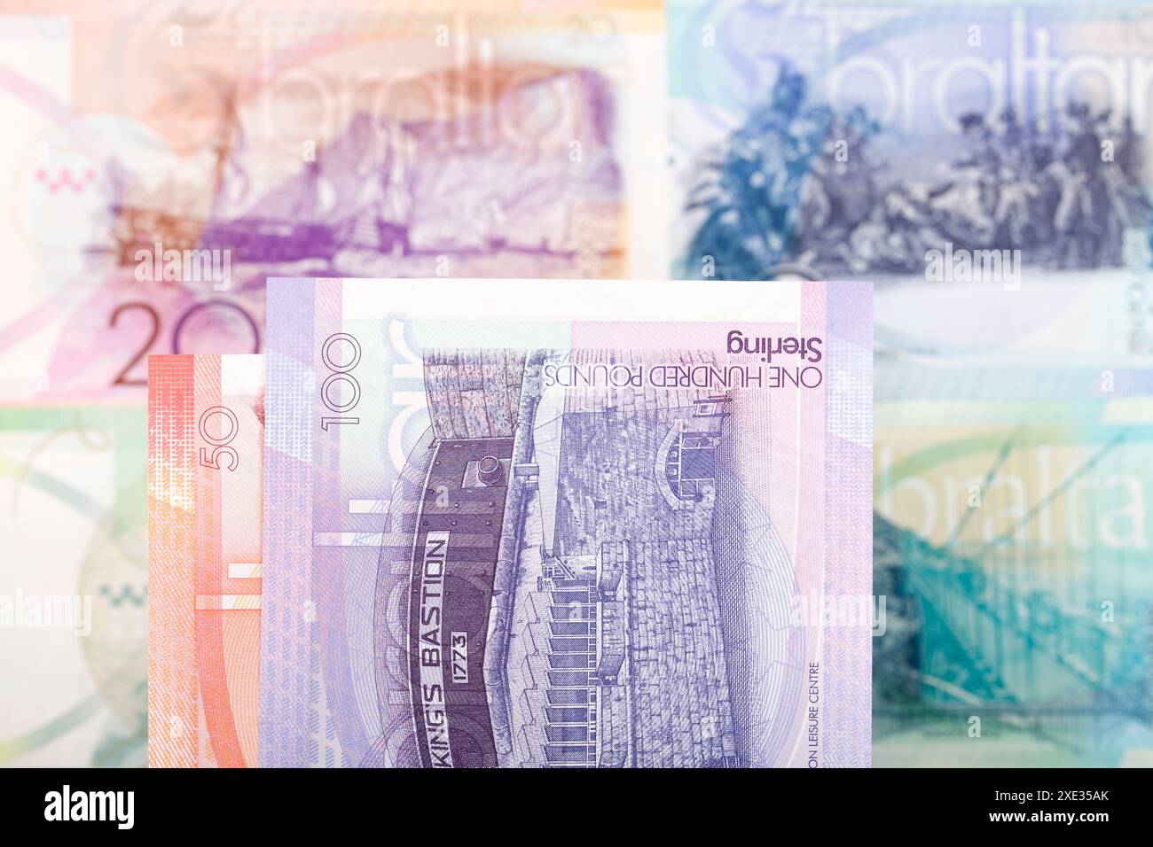 Gibraltar Pfund einen geschäftlichen Hintergrund Stockfoto