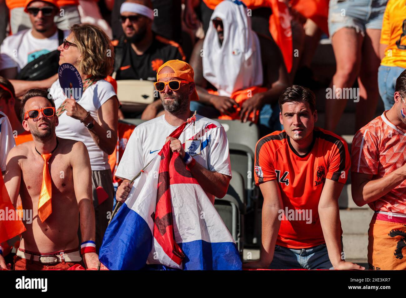 Fans der Niederlande bei der UEFA Euro 2024 - Holland gegen Österreich, UEFA-Fußball-Europameisterschaft in Berlin, Deutschland, 25. Juni 2024 Stockfoto