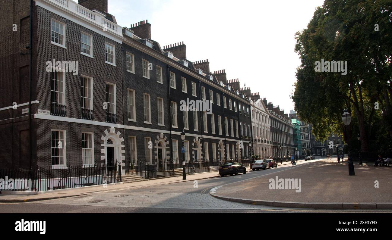 Bedford Square, Bloomsbury, London, England, Großbritannien Stockfoto
