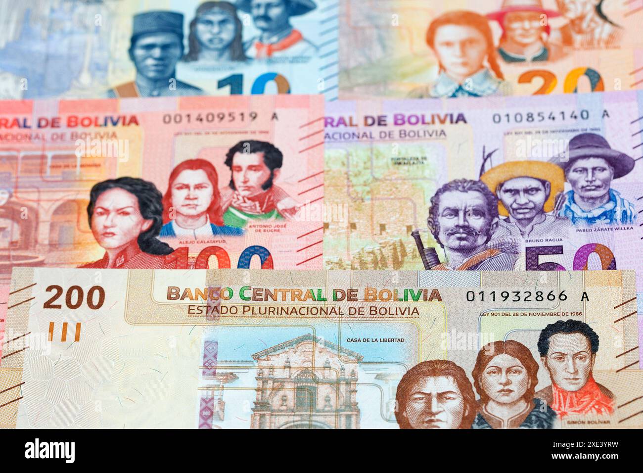 Bolivianischen boliviano einen geschäftlichen Hintergrund Stockfoto