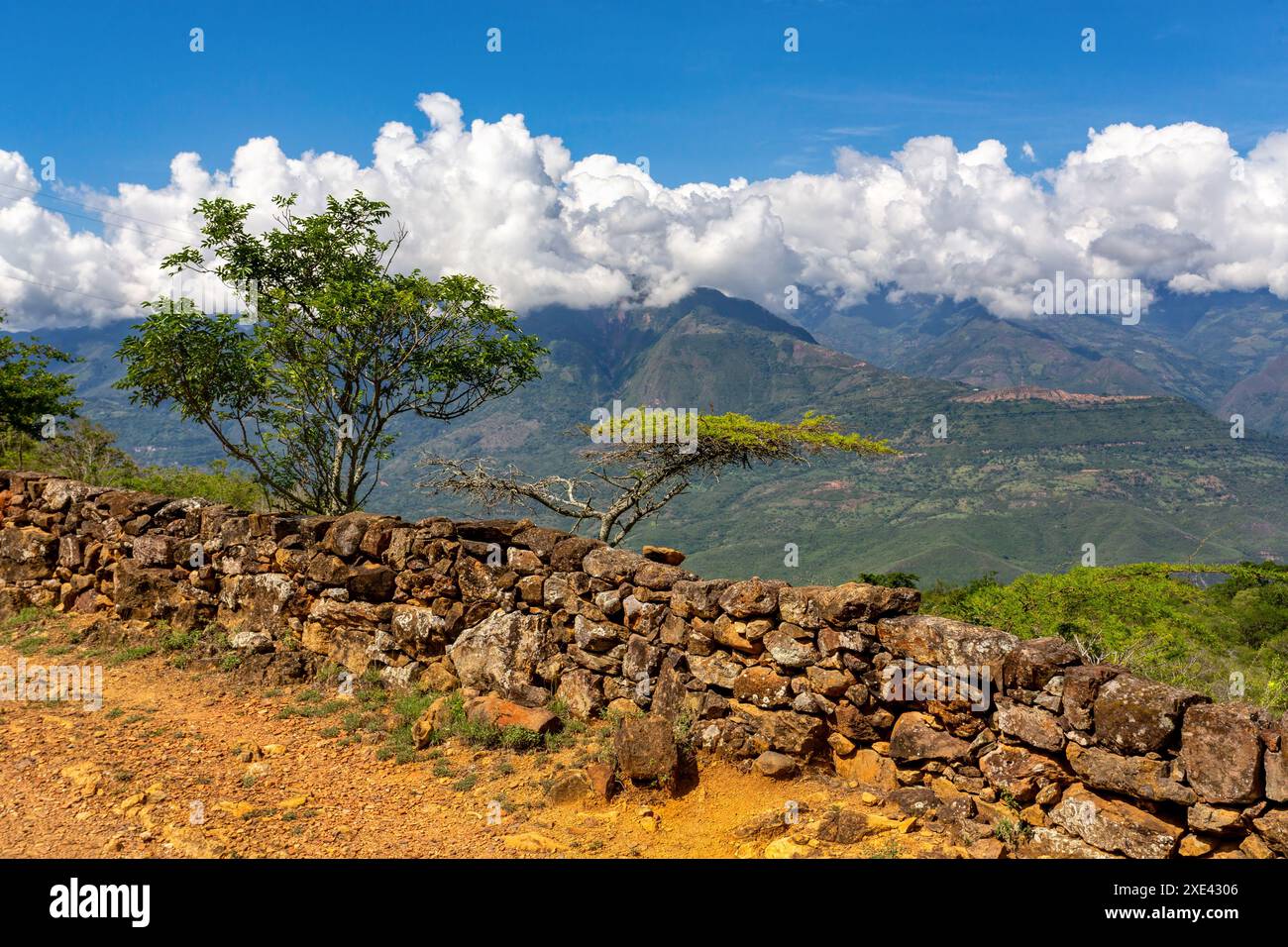 El Camino Real Trail in Barichara. Anden, Kolumbien. Stockfoto