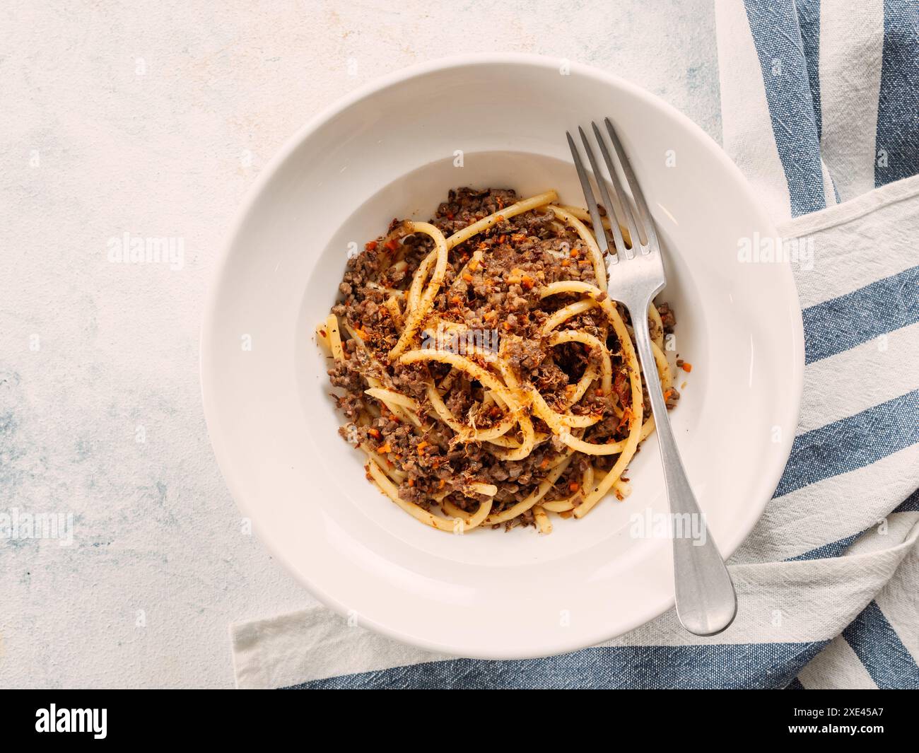 Spaghetti mit Hackfleisch Stockfoto