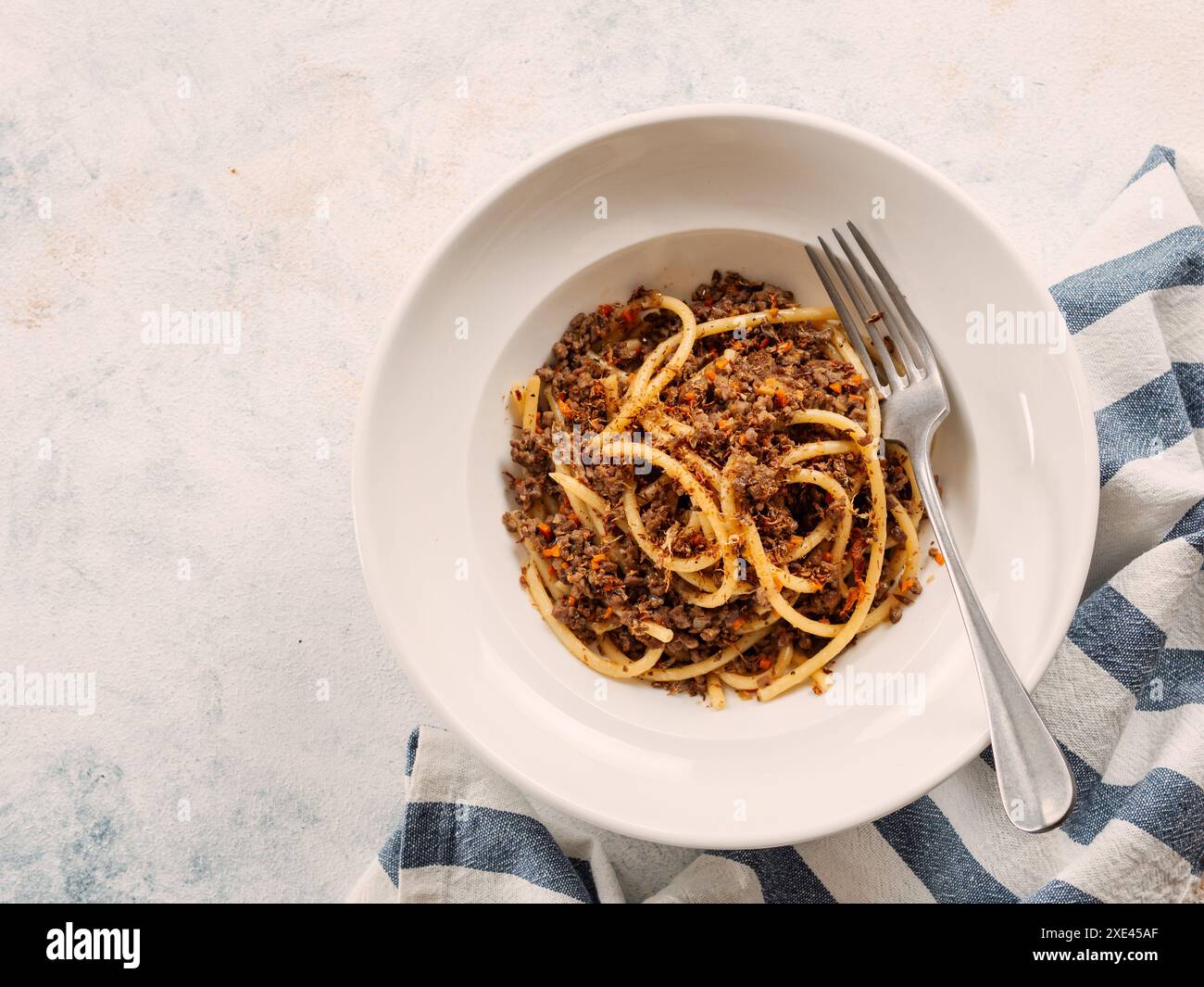 Spaghetti mit Hackfleisch Stockfoto