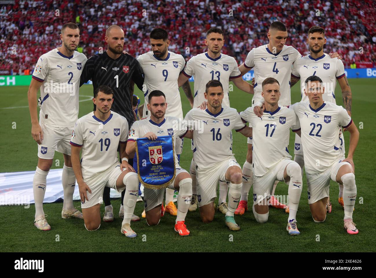 München, Deutschland. Juni 2024. Startspieler der Mannschaft Serbien