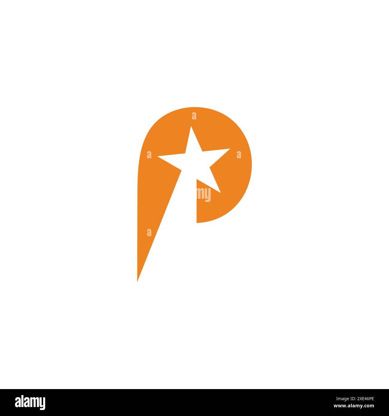 Letter p Star Swoosh schnelle, einfache Logo-Vektor Stock Vektor