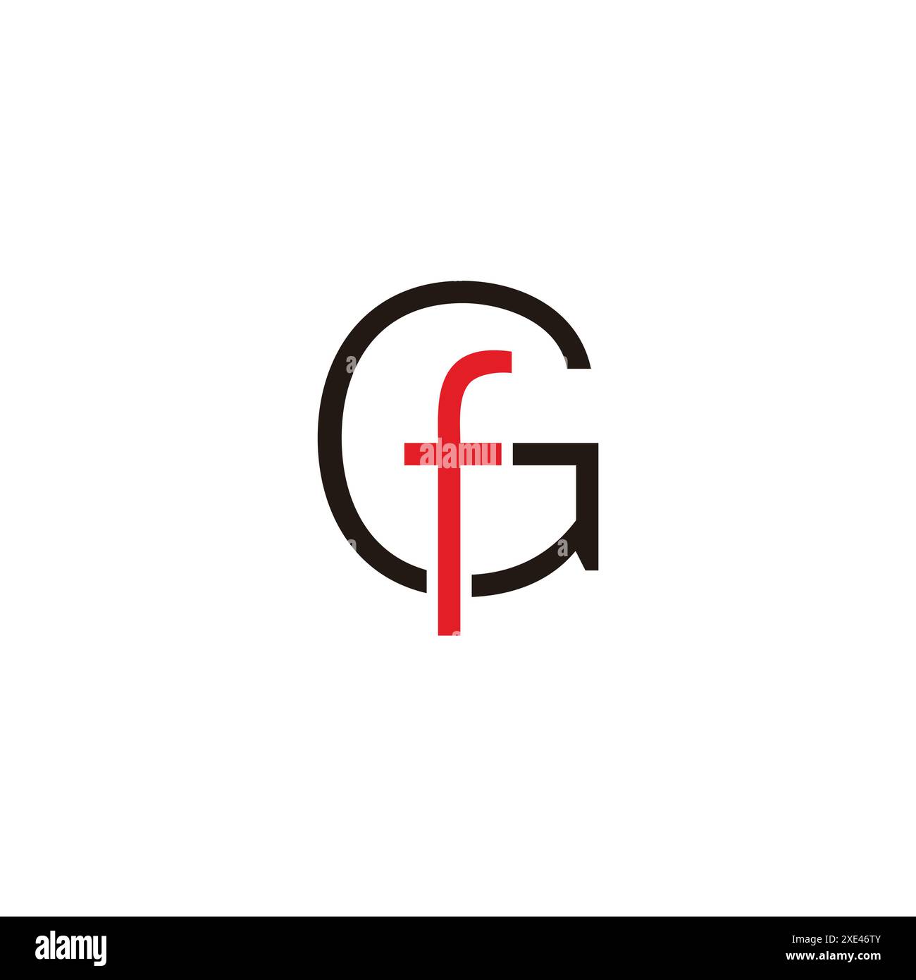 Buchstabe GF dünne Linie einfache Schriftart Logo Vektor Stock Vektor