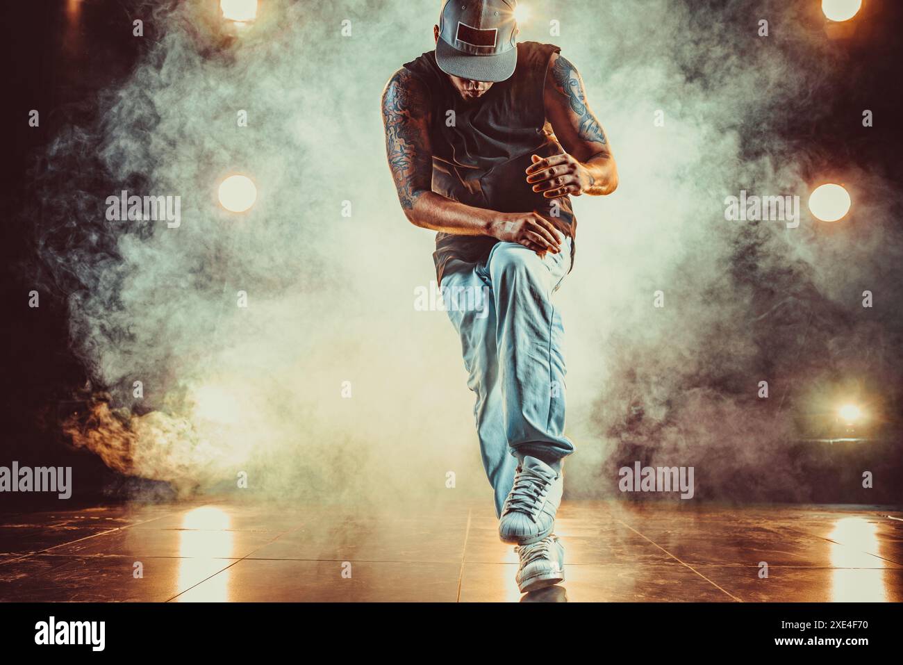 Junger Mann Breakdancer Stockfoto
