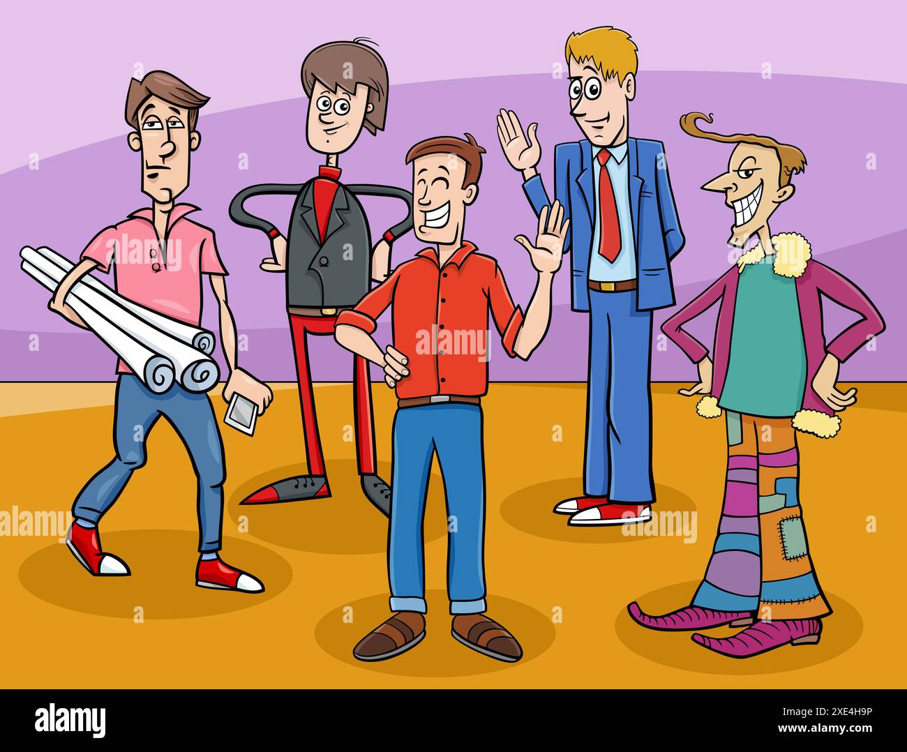 Comic-Comic-Figuren für lustige Männer Stockfoto