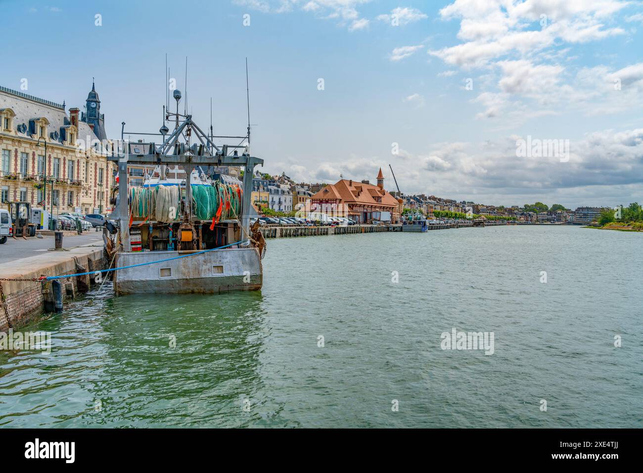 Eindruck von Trouville-sur-Mer, einer Stadt im Departement Calvados in der Normandie im Nordwesten Frankreichs Stockfoto