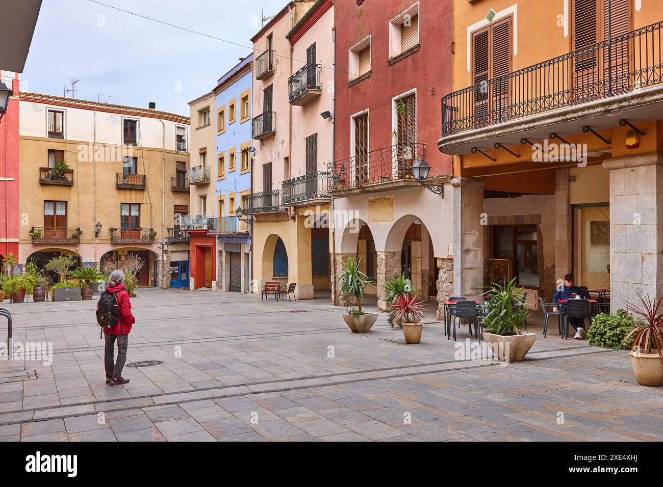 Historisches mittelalterliches Dorf Castello de Empuries. Girona, Katalonien, Spanien Stockfoto