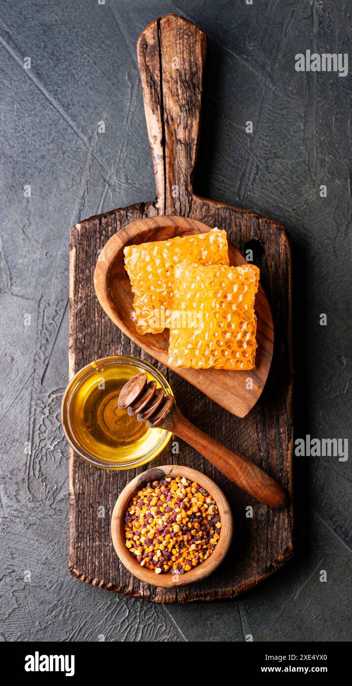 Honigwaben aus wildem manuka-Honig Stockfoto
