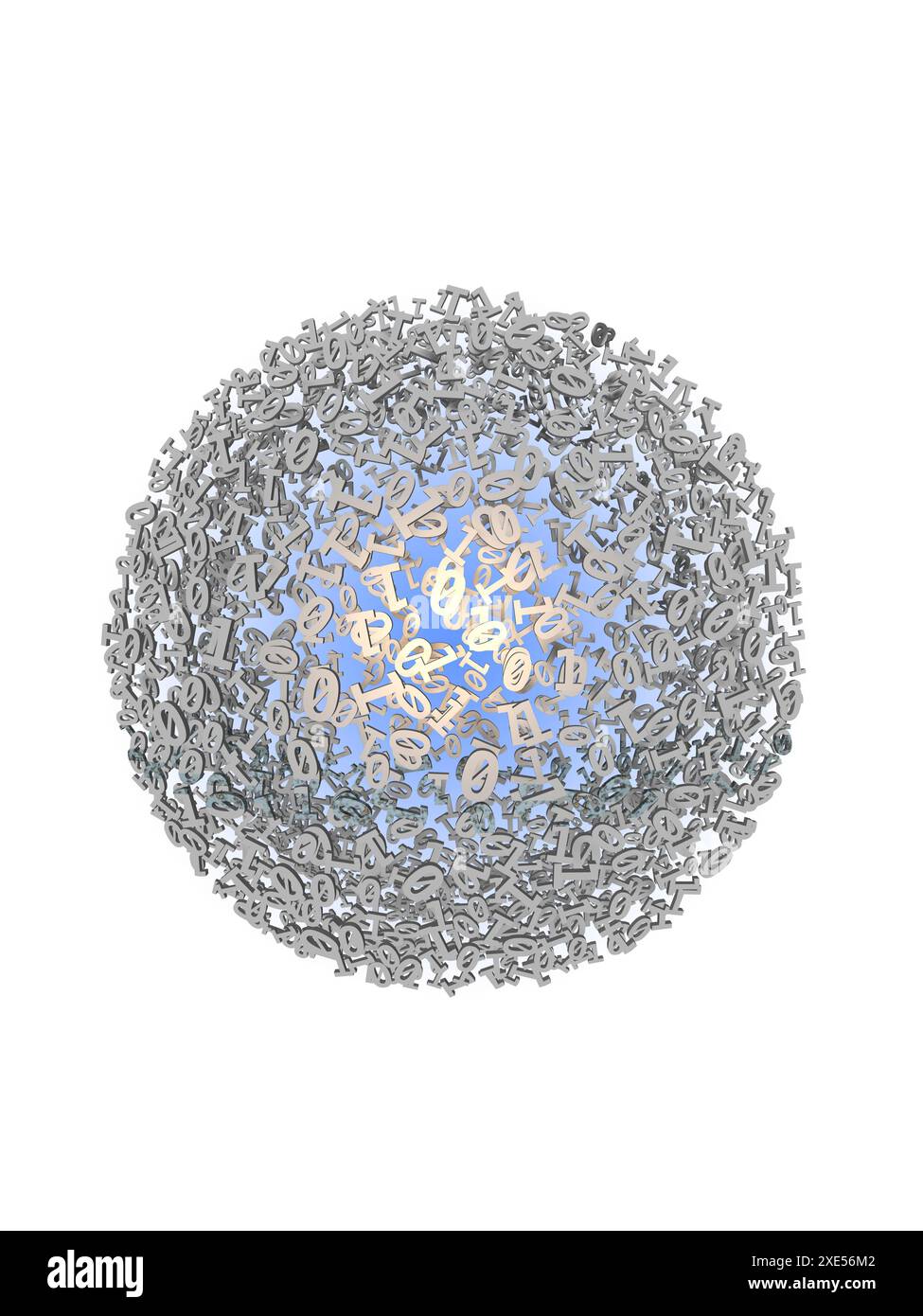 Kugel, die durch digitale Daten gebildet wird Stockfoto