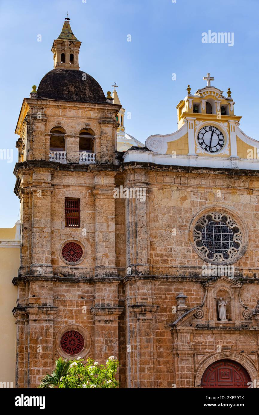 Kirche Iglesia de San Pedro Claver, Kolonialgebäude in Cartagena de Indias in Kolumbien Stockfoto