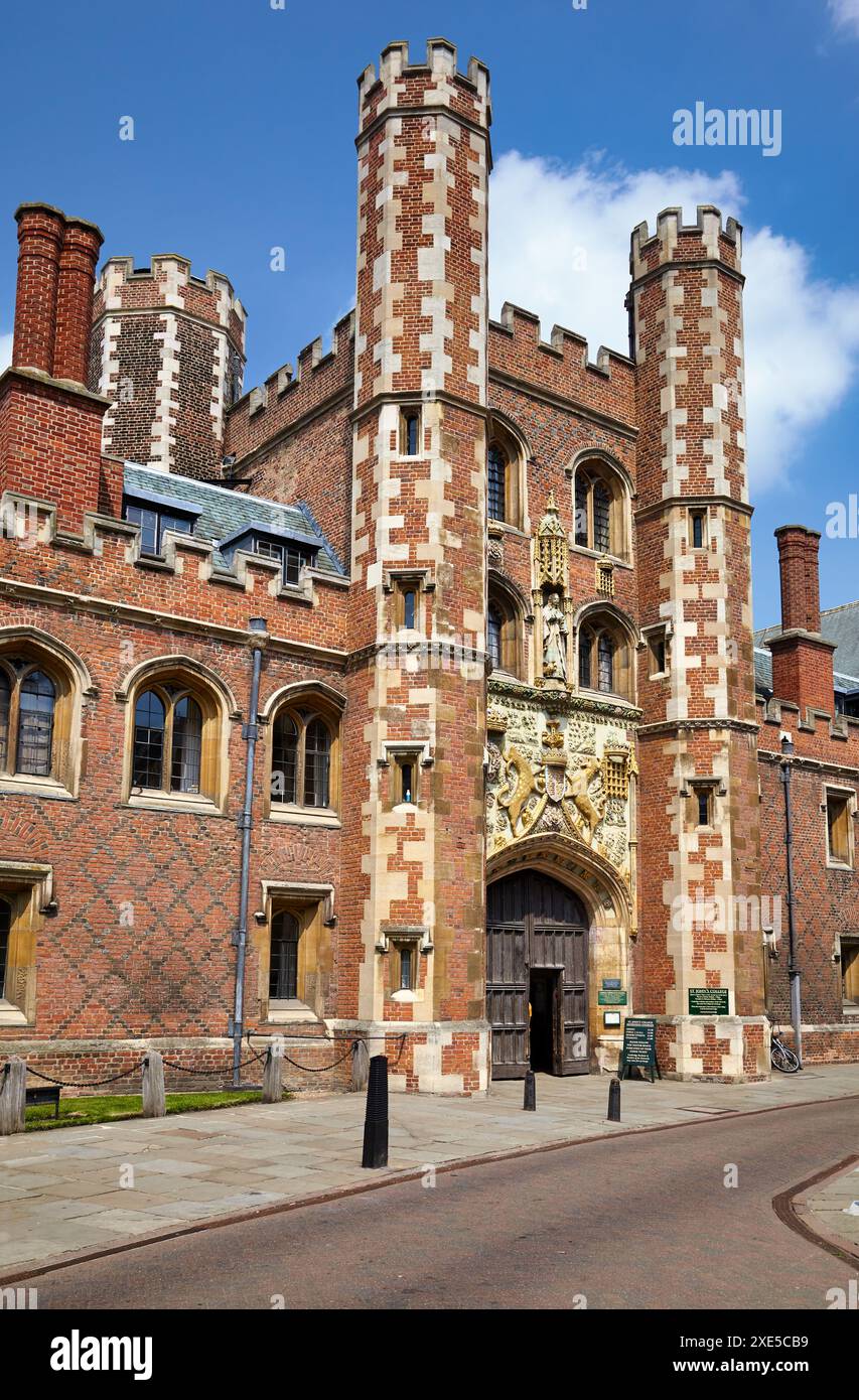 Großes Tor zum St. John's College. Cambridge. Vereinigtes Königreich Stockfoto