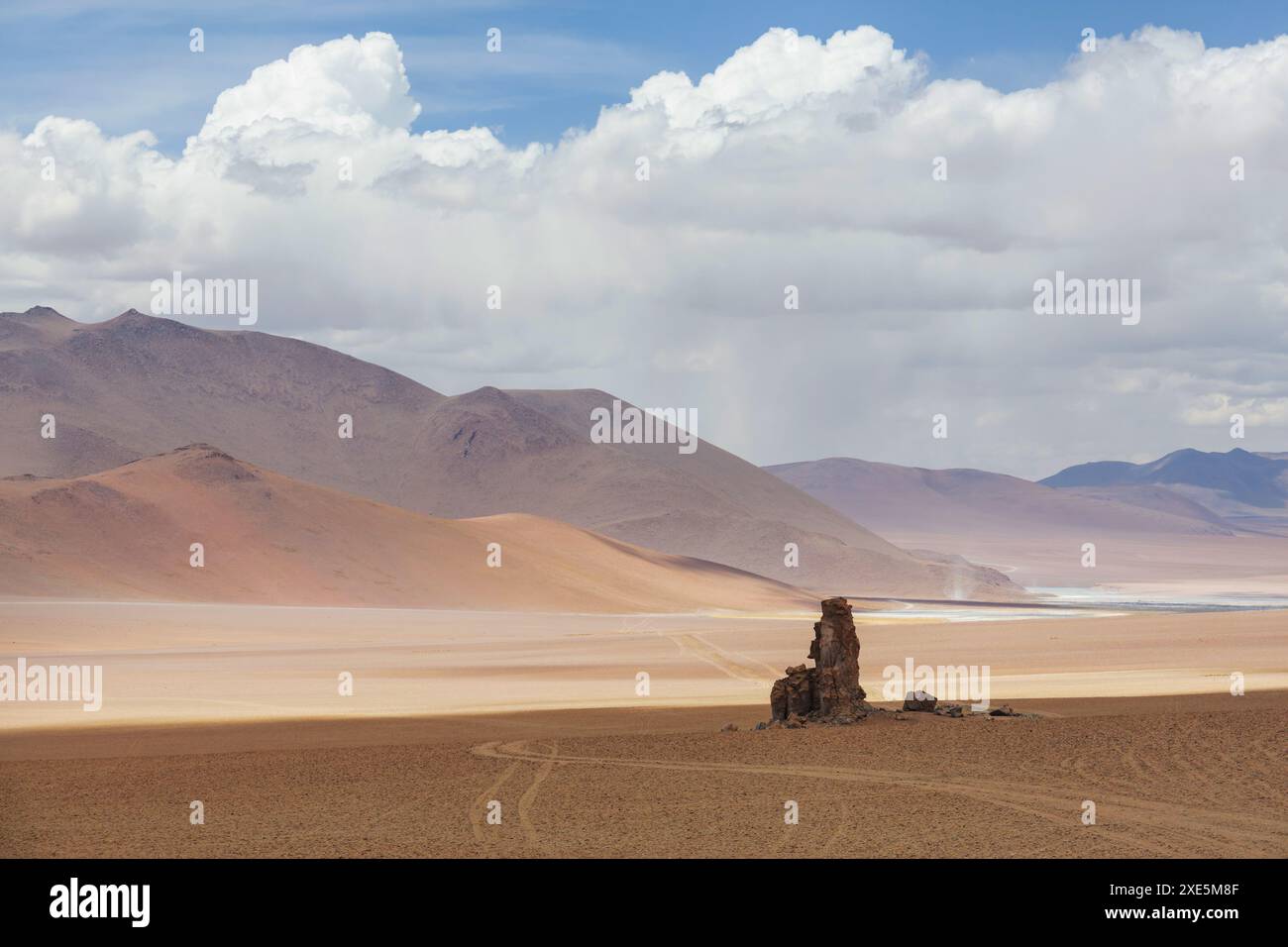 Desierto de Salvador DalÃ­ ist eine steinige Wüste inmitten des Eduardo Avaroa Andenfauna Nationalparks in Bolivien Stockfoto