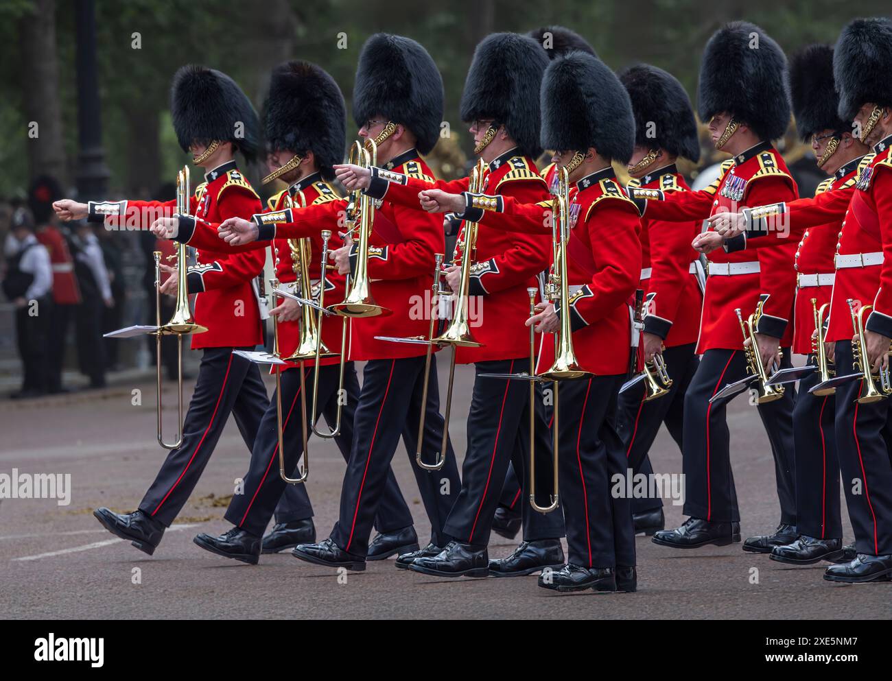Band der Walisischen Garde in der Mall Stockfoto