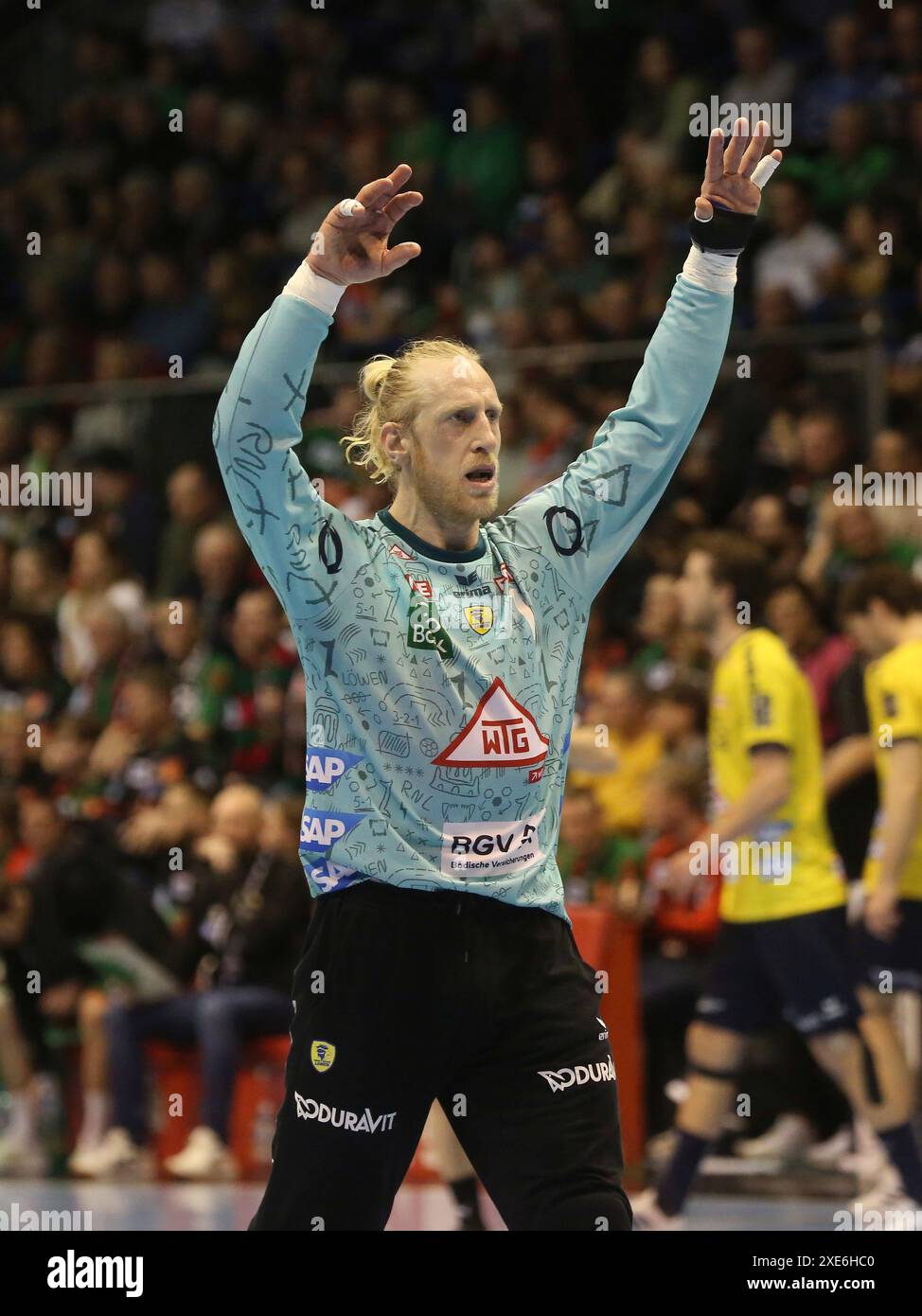 Torhüter Mikael Appelgren (RNL) DHB Cup Saison 2023-24 Viertelfinale SC Magdeburg - Rhein-Neckar LÃ¶wen am 04.02.2024 Stockfoto